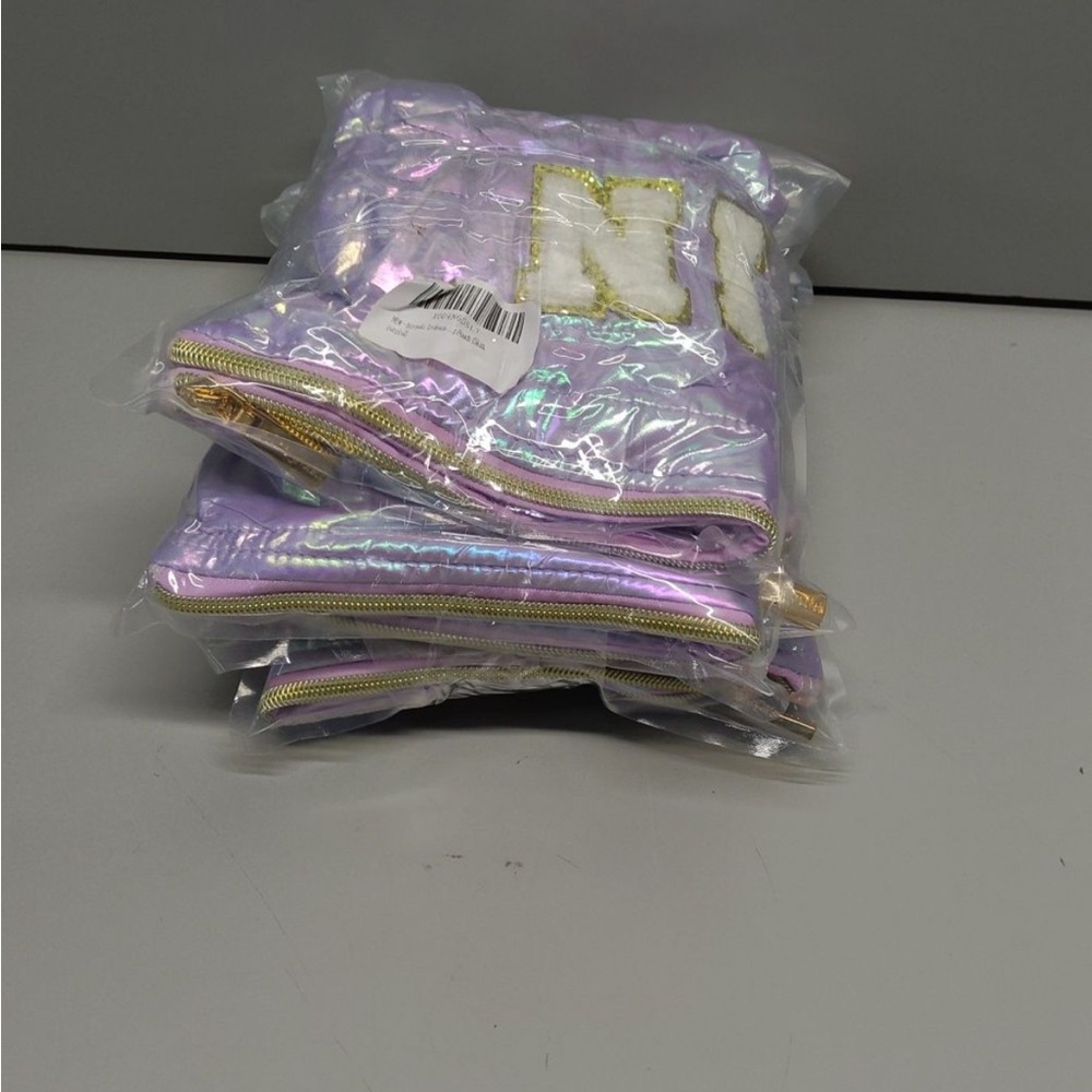 Iridescent Purple Makeup Bag Large 14” Cosmetic Travel Pouch (SKIN) NEW - Picture 4 of 4